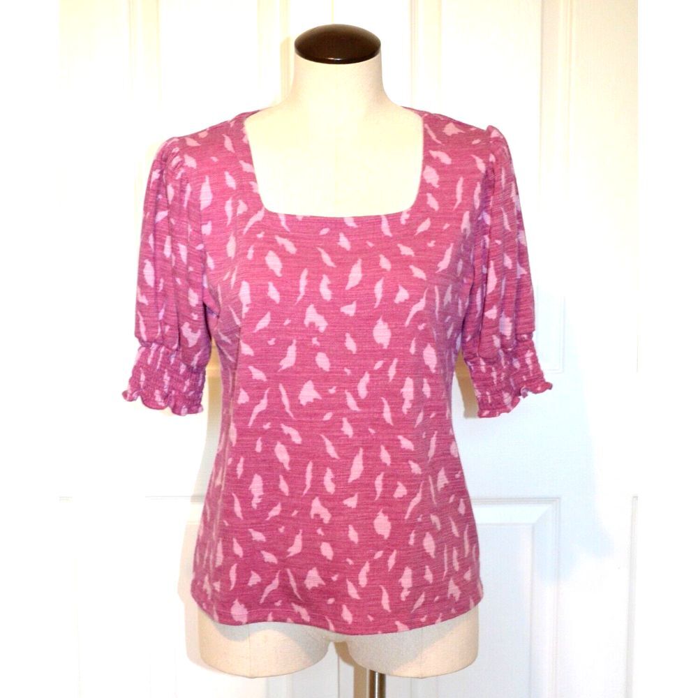 Nine West Blouse Womens Size 0X Black Pullover Top Tie Front Short Sleeve Shirt